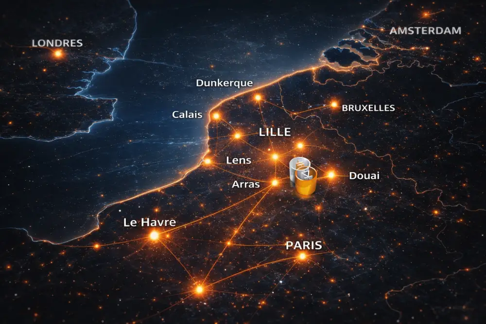 Carte Securelec Socem une partie de la carte de France (quart Nord Ouest) pour localiser l'entreprise SECURELEC SOCEM