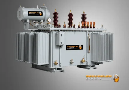 Transformateur de distribution huile triphasé de 1 250 à 2 500 kVA avec conservateur d'huile et radiateurs haute capacité